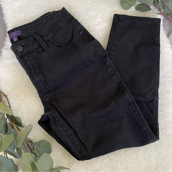 NYDJ High-Waist Black Skinny Ankle Lift-Tuck Jeans - Picture 1 of 16